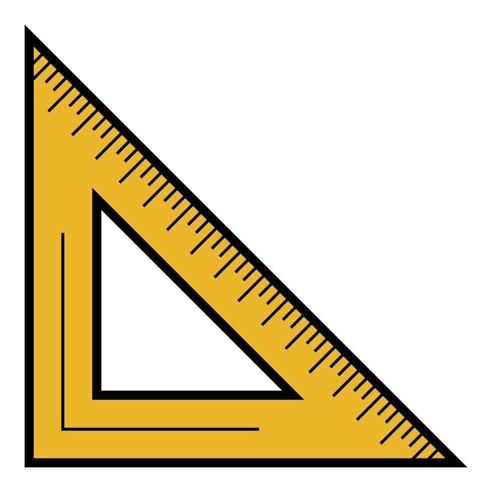 School angle ruler icon color outline vector