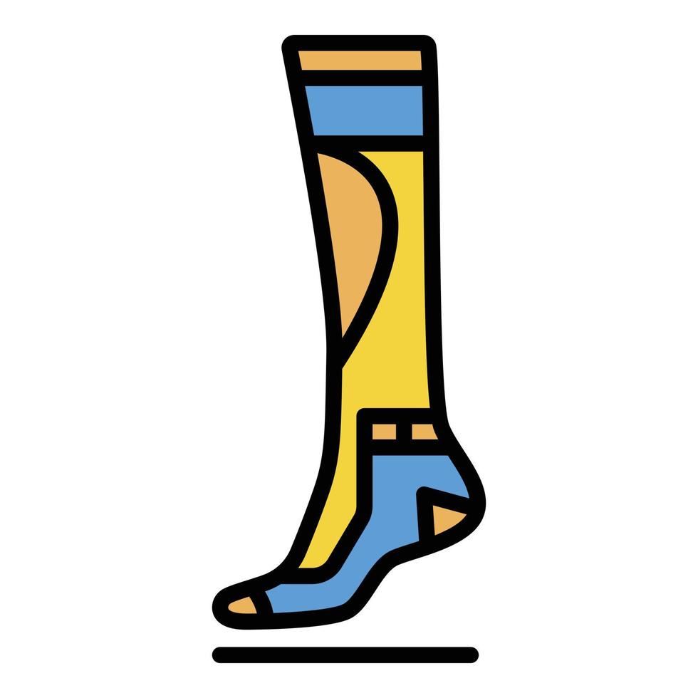 Sport sock icon color outline vector