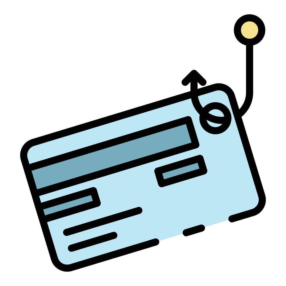 Phishing card data icon color outline vector