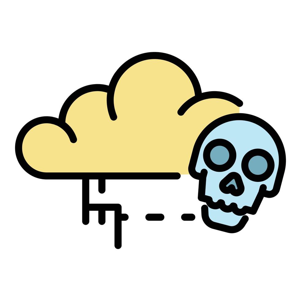 Cloud virus detection icon color outline vector