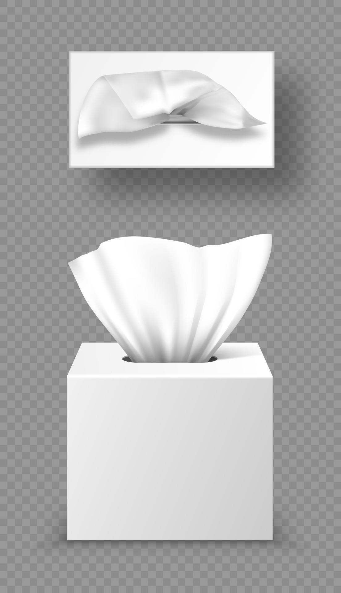 Paper napkin box mockup, close and open packages 15680889 Vector Art at