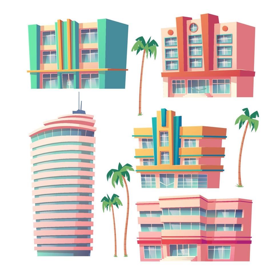 Vector modern hotels and office buildings