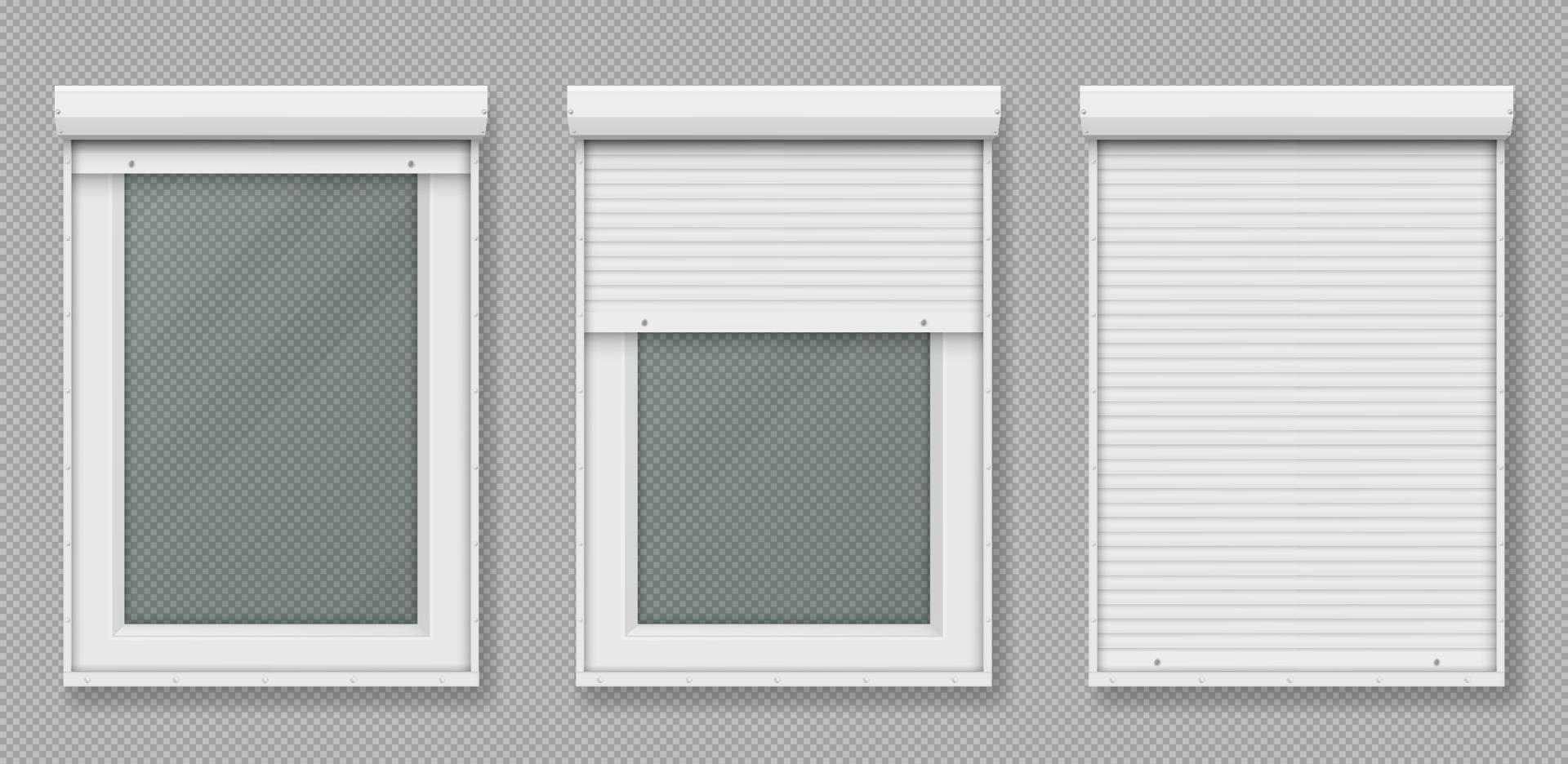 Plastic window with white rolling shutter vector