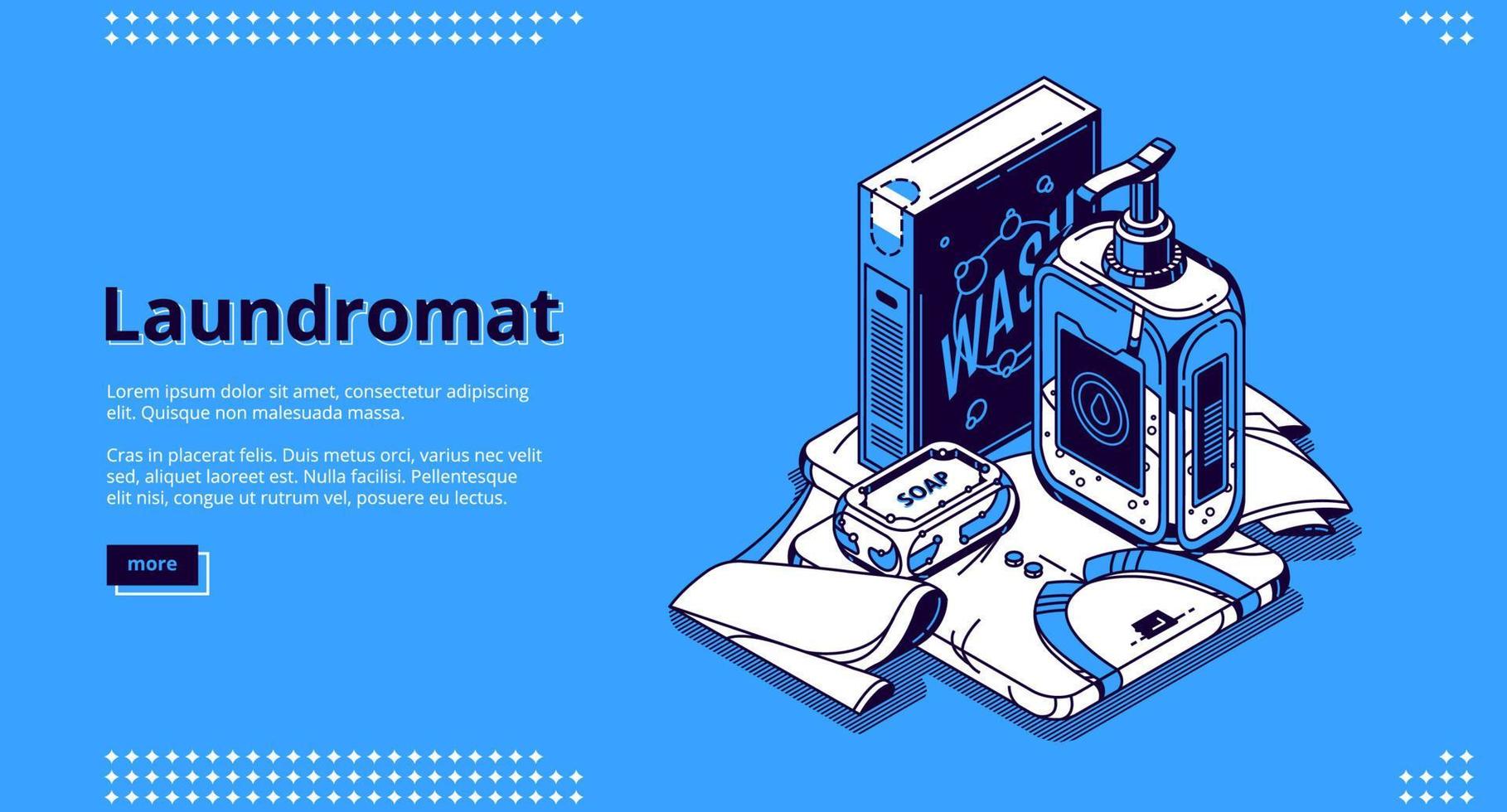página de inicio de vector de lavandería con jabón
