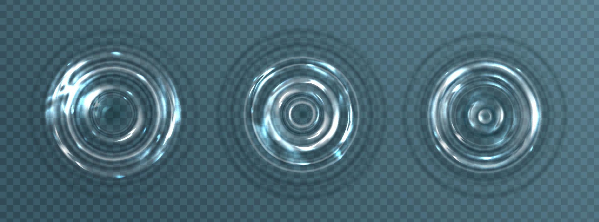 Ripple effect with circle waves on water surface vector