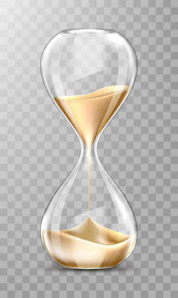 reloj de arena realista vectorial, reloj de arena transparente vector