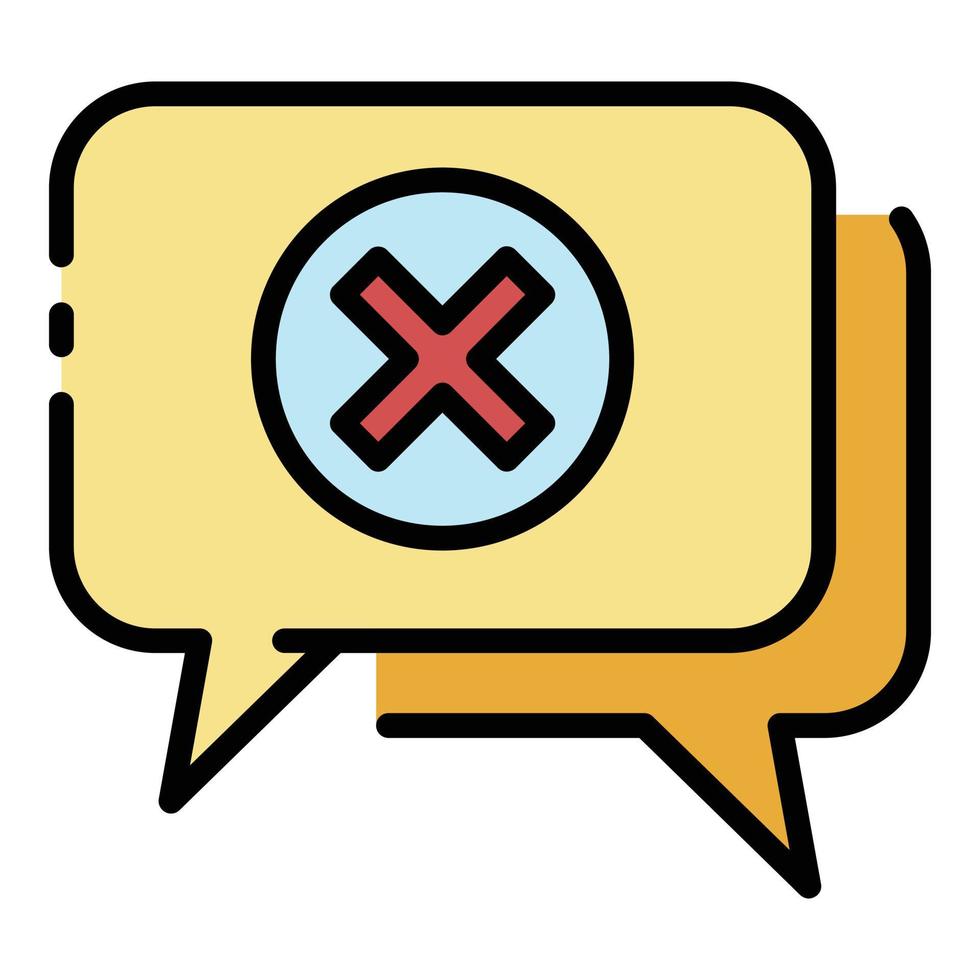 Closed hacker chat icon color outline vector