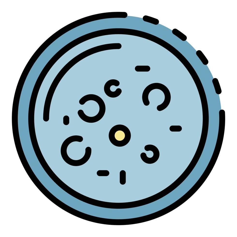 Bacteria in a Petri dish icon color outline vector