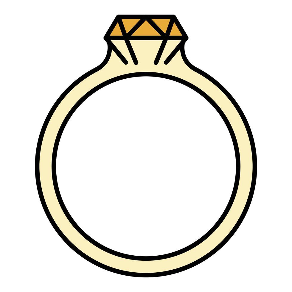 Emerald ring icon color outline vector