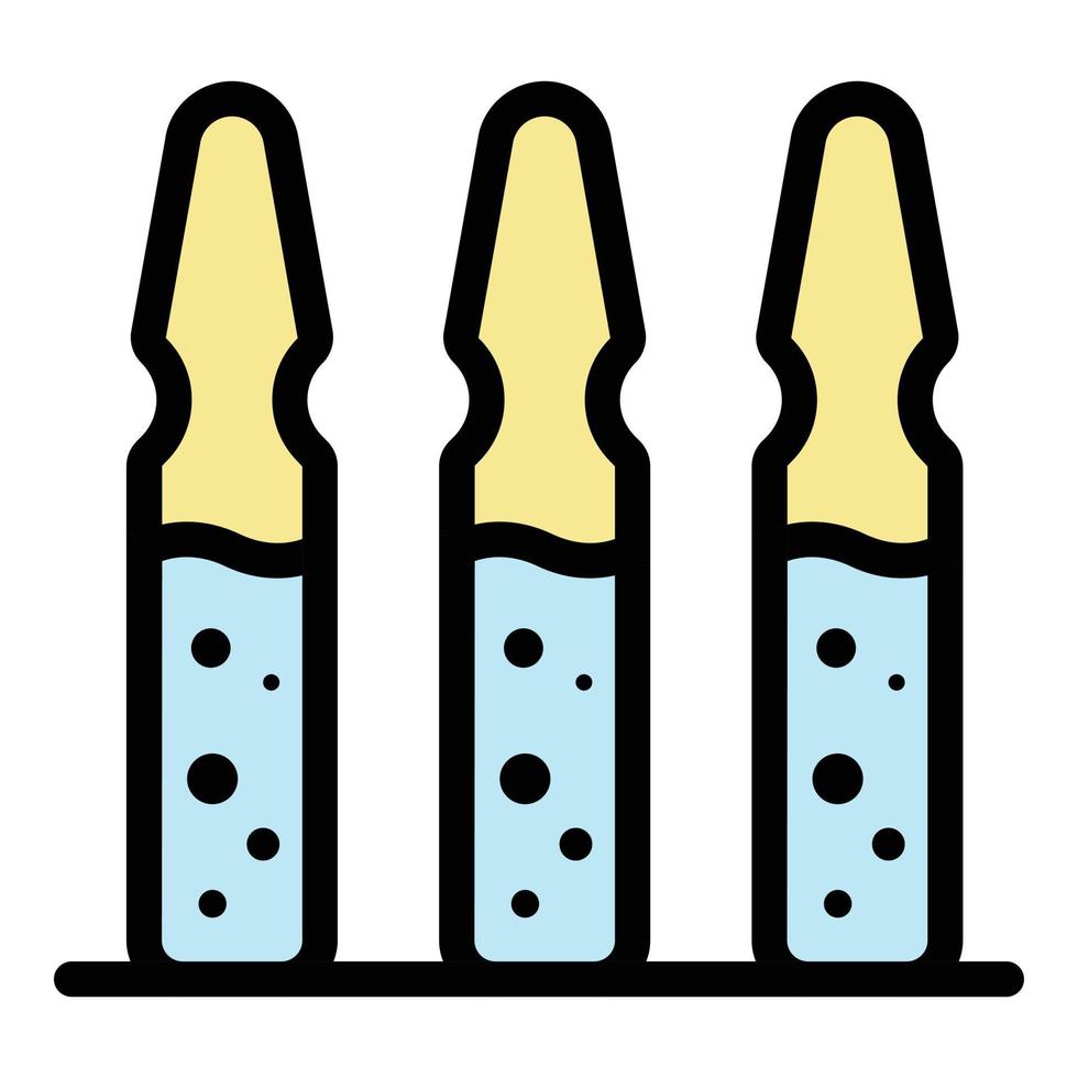 Ampoules icon color outline vector