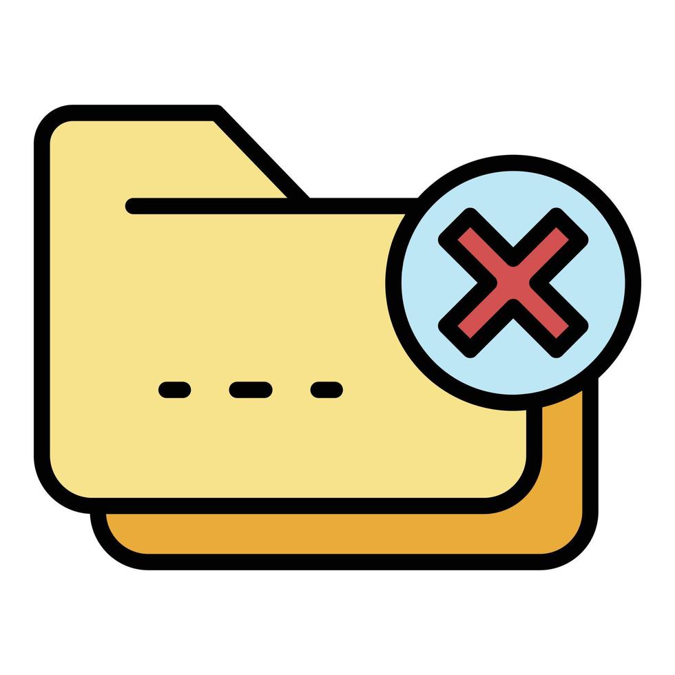 Folder protection icon color outline vector