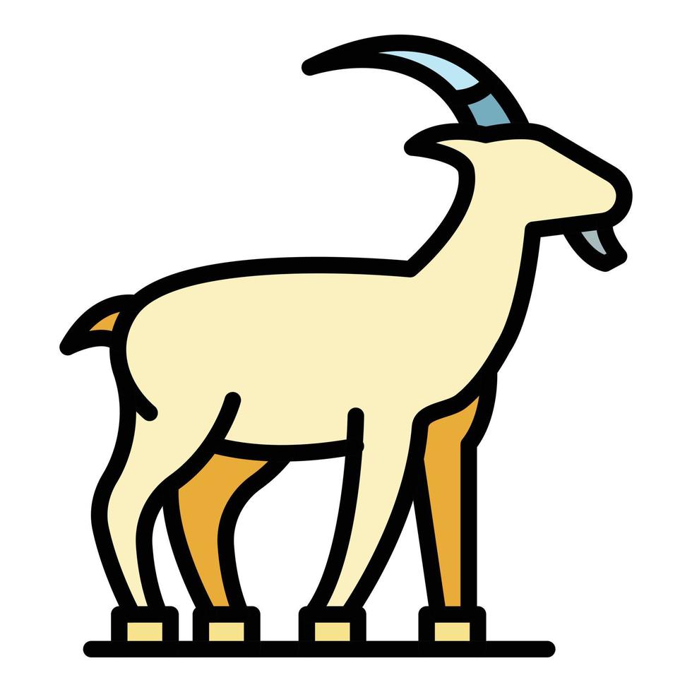 Goat icon color outline vector