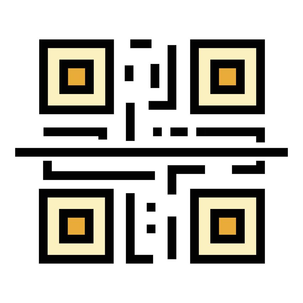 QR code scan icon color outline vector