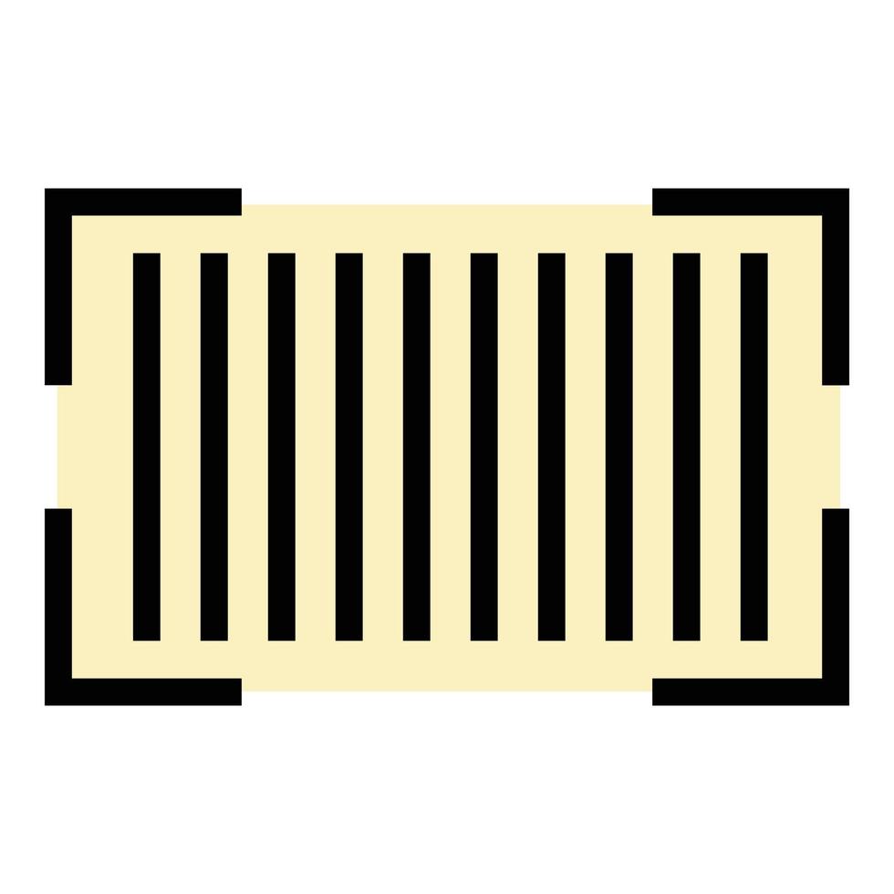 Barcode scan icon color outline vector