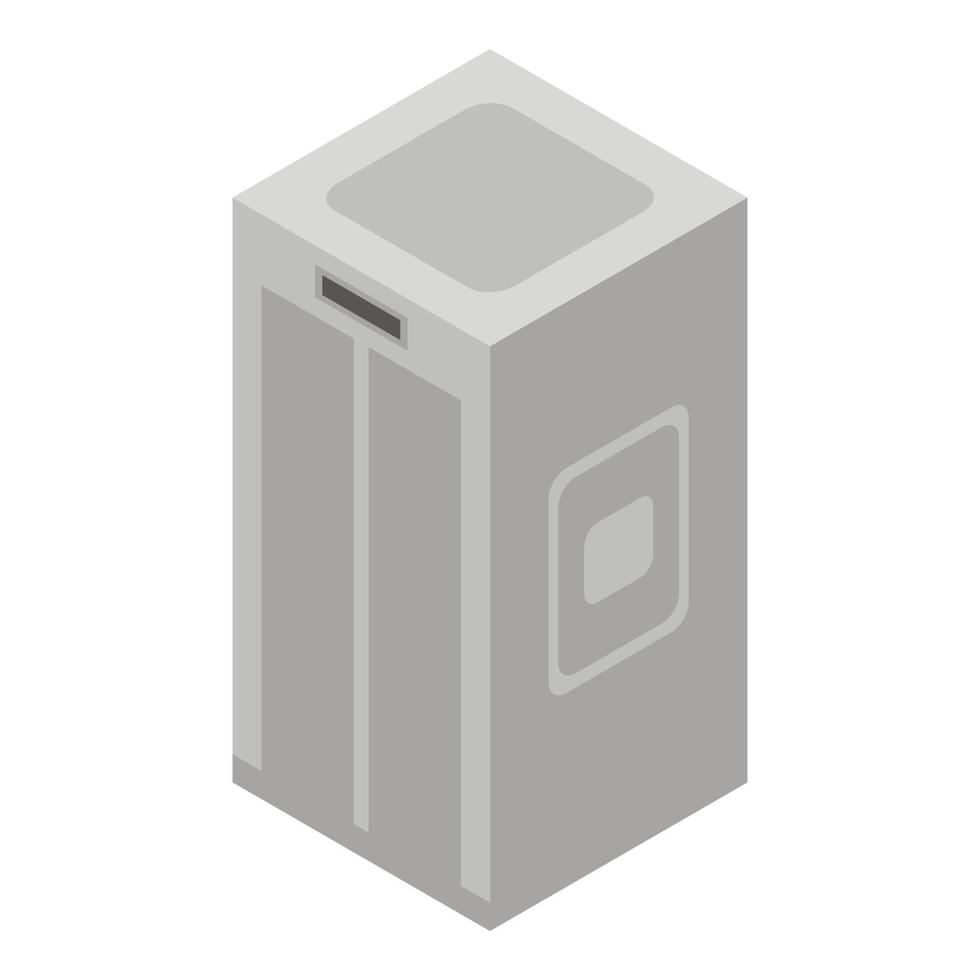 Metal elevator icon, isometric style vector