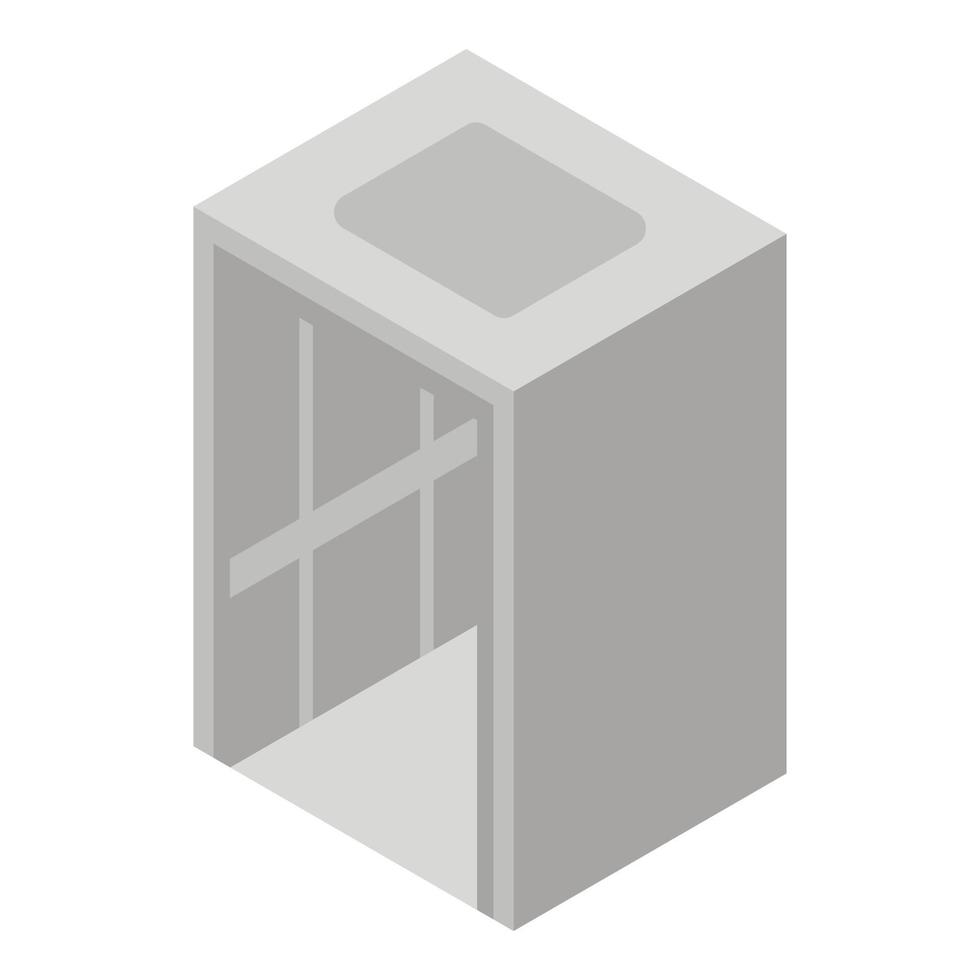 Steel elevator icon, isometric style vector
