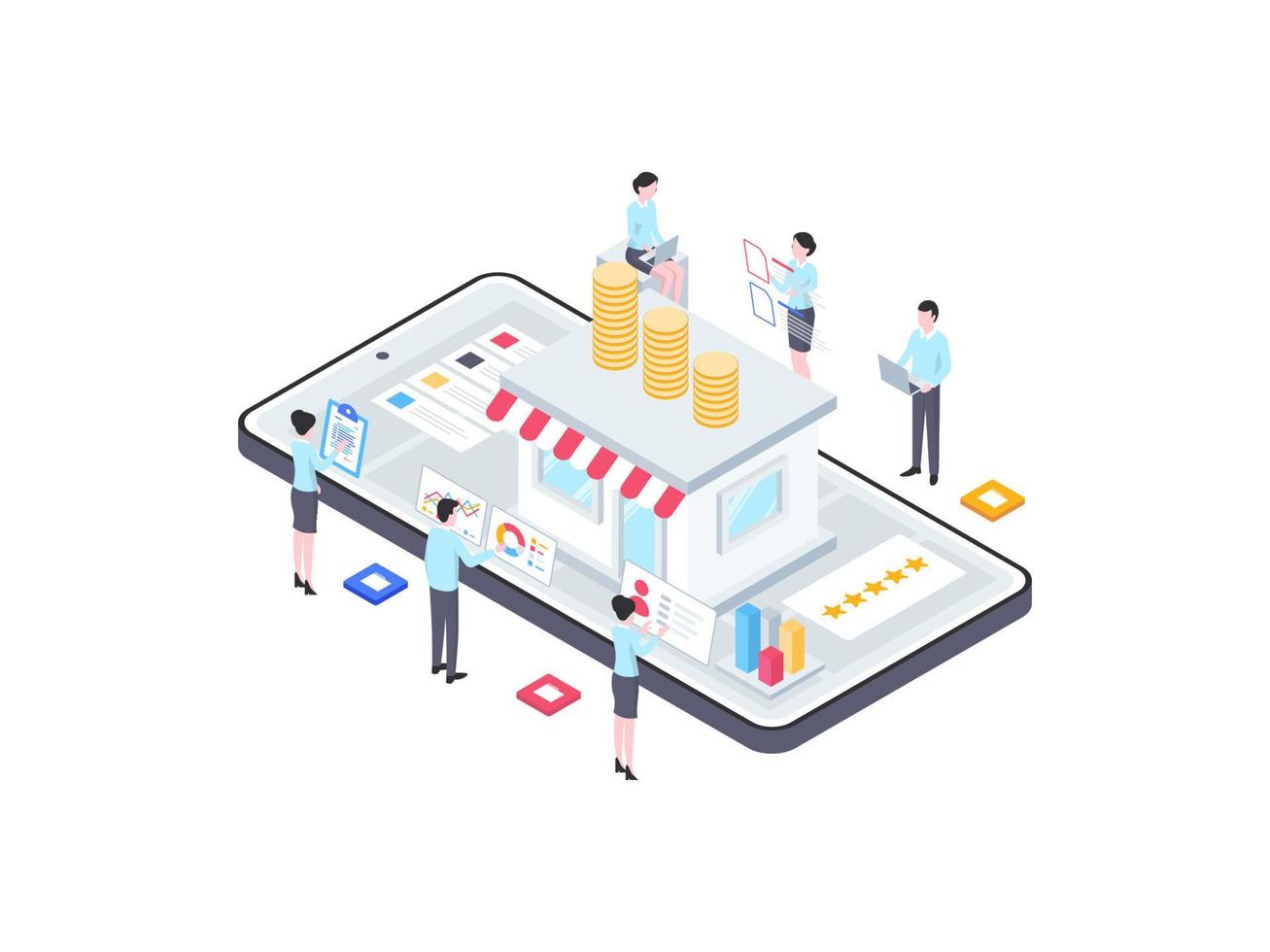 Business Funding Isometric Illustration. Suitable for Mobile App, Website, Banner, Diagrams, Infographics, and Other Graphic Assets. vector