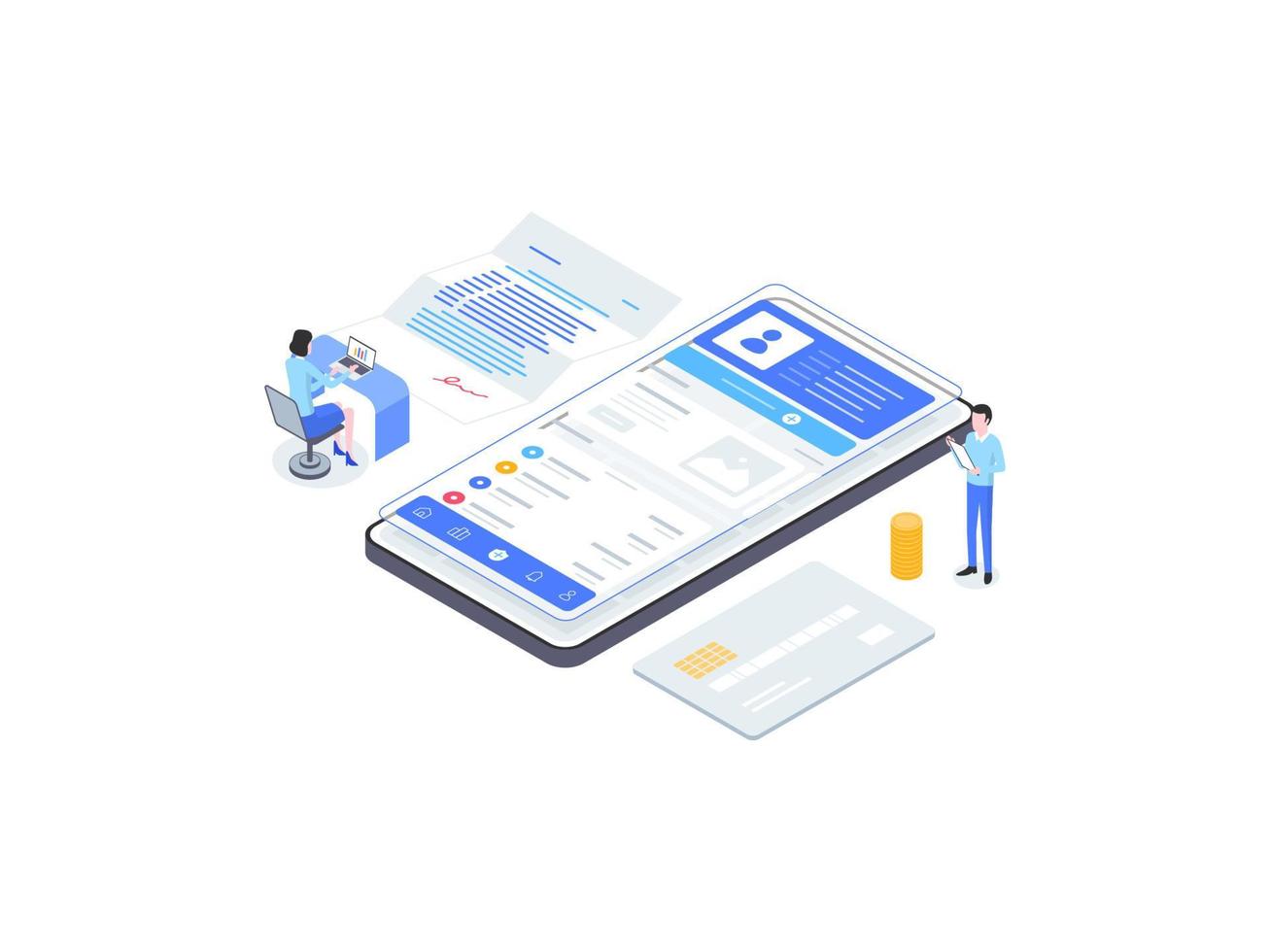 Insurance Isometric Flat Illustration. Suitable for Mobile App, Website, Banner, Diagrams, Infographics, and Other Graphic Assets. vector