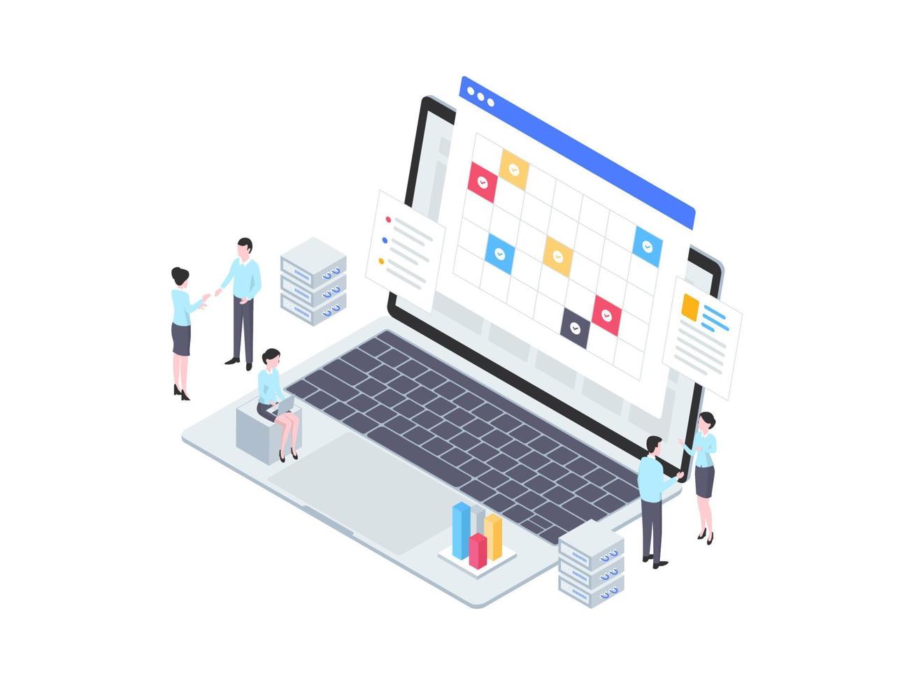 Business Agreement Isometric Illustration. Suitable for Mobile App, Website, Banner, Diagrams, Infographics, and Other Graphic Assets. vector