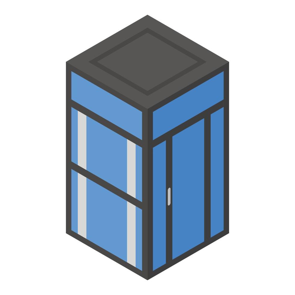 icono de ascensor abierto, estilo isométrico vector