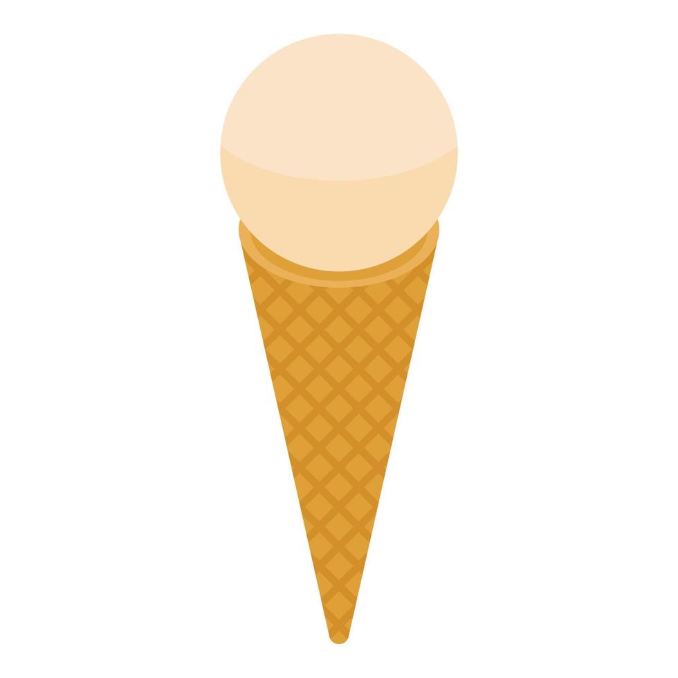 Ice cream cone icon, isometric style vector