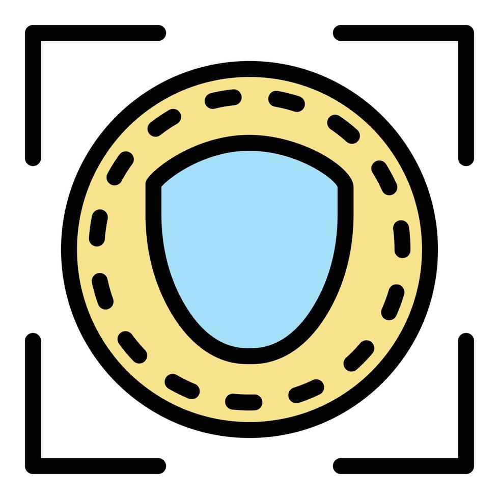 Face is identified icon color outline vector