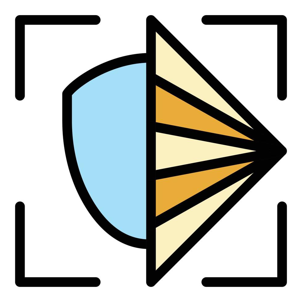 Face scan icon color outline vector