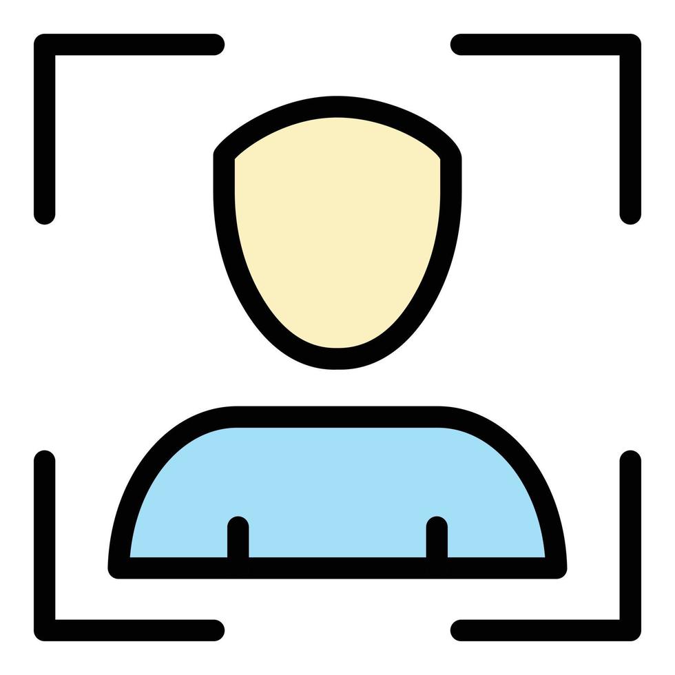 Smartphone face id icon color outline vector