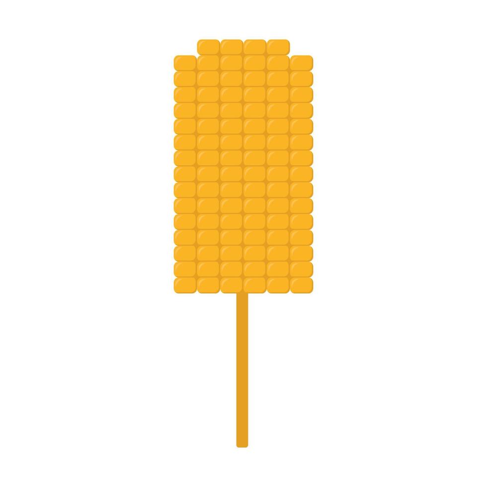 Corn on a stick. Traditional Mexican food on a white background. Smple icon vector