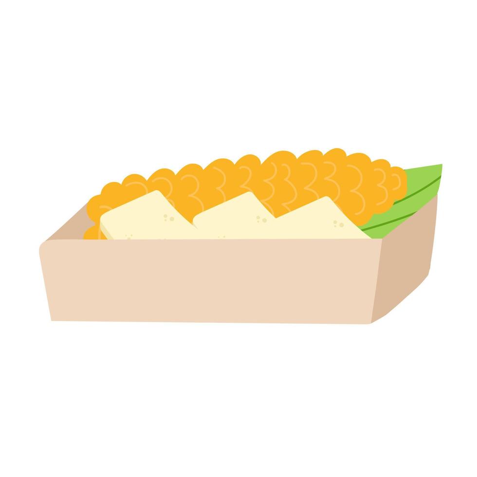 Choclo con queso - Peruvian dish of hot big corn and salty Andean cheese. National cuisine on the plate. vector