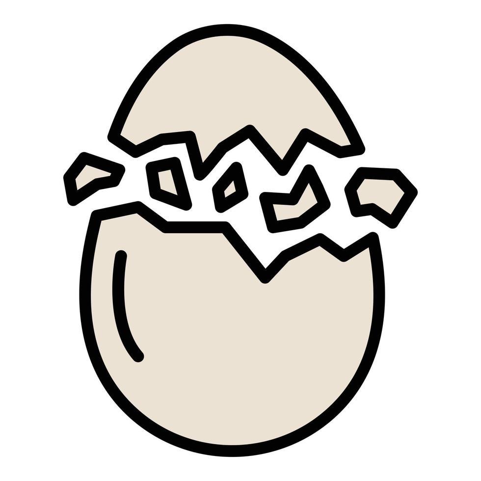 Eggshell crack icon color outline vector