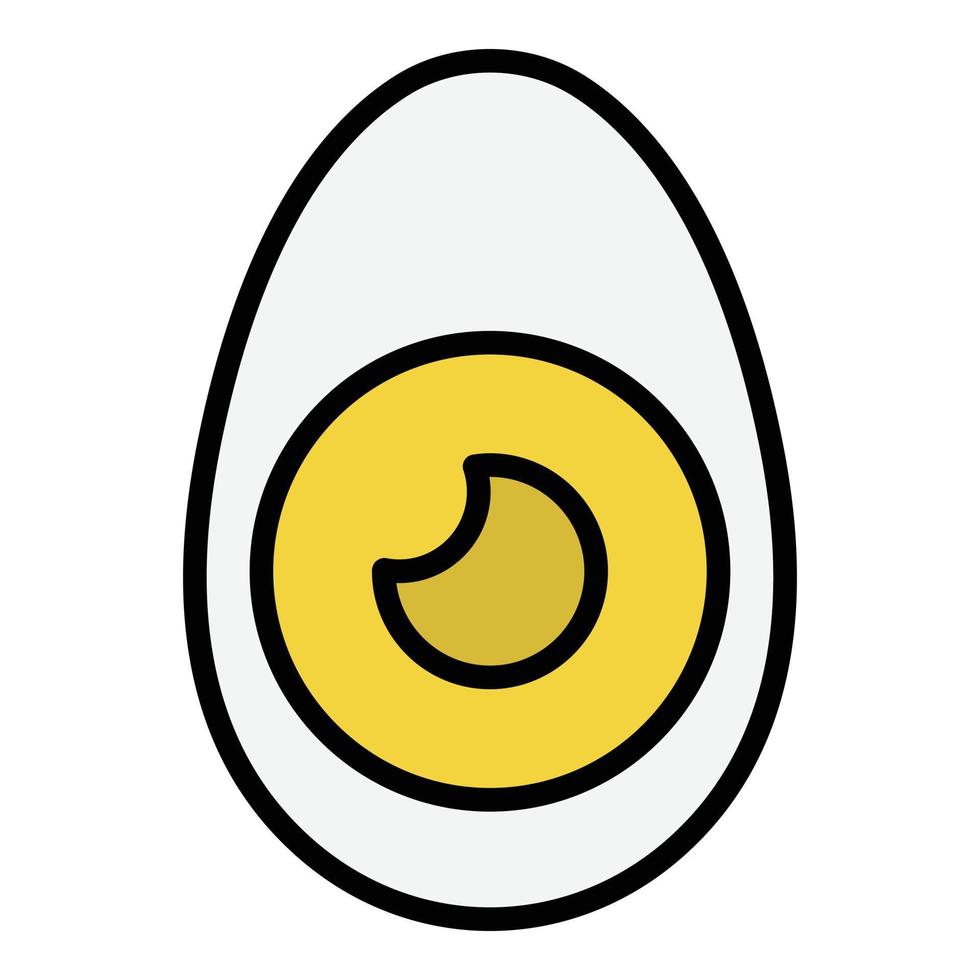 Half boiled egg icon color outline vector