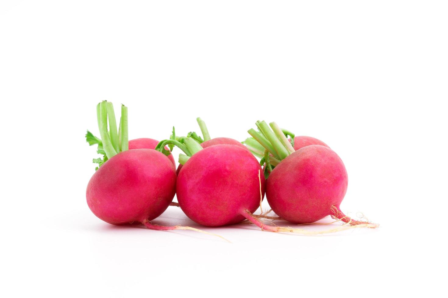 Red or purple radish, organic salad mix healthy natural food isolated on white background photo