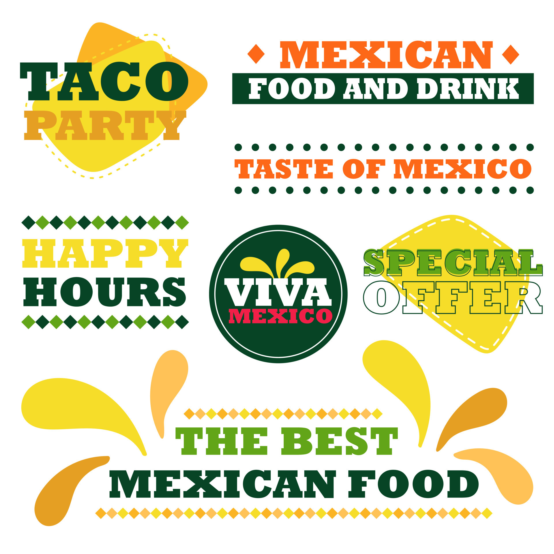 Mexican Fast Food Restaurant Emblem Set Traditional Mexican Food Set mexican-fast-food-restaurant-emblem-set-traditional-mexican-food-set