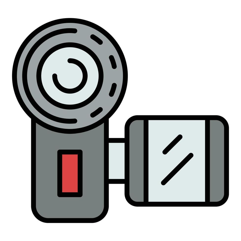 Portable video camera icon color outline vector