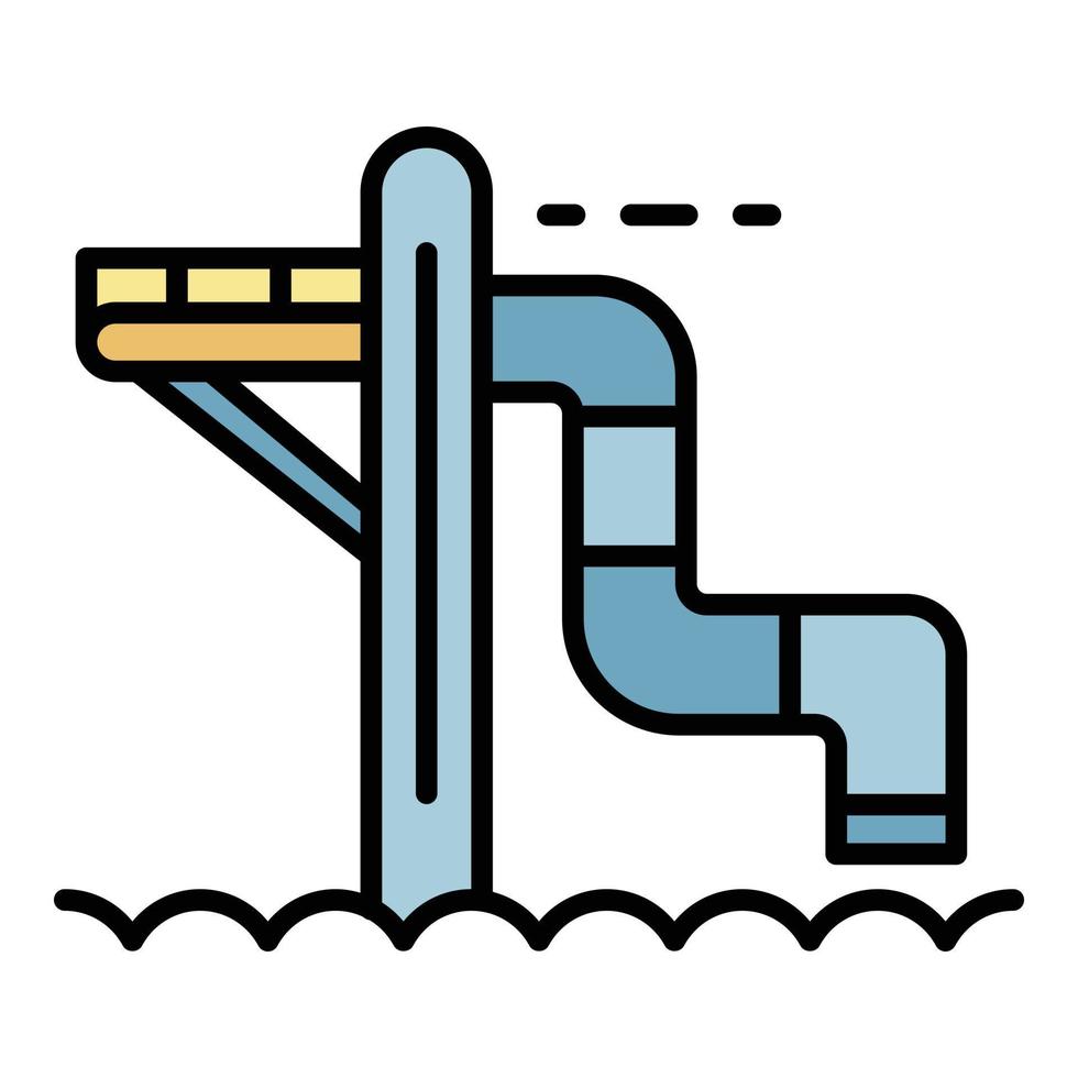 Water tube slide icon color outline vector