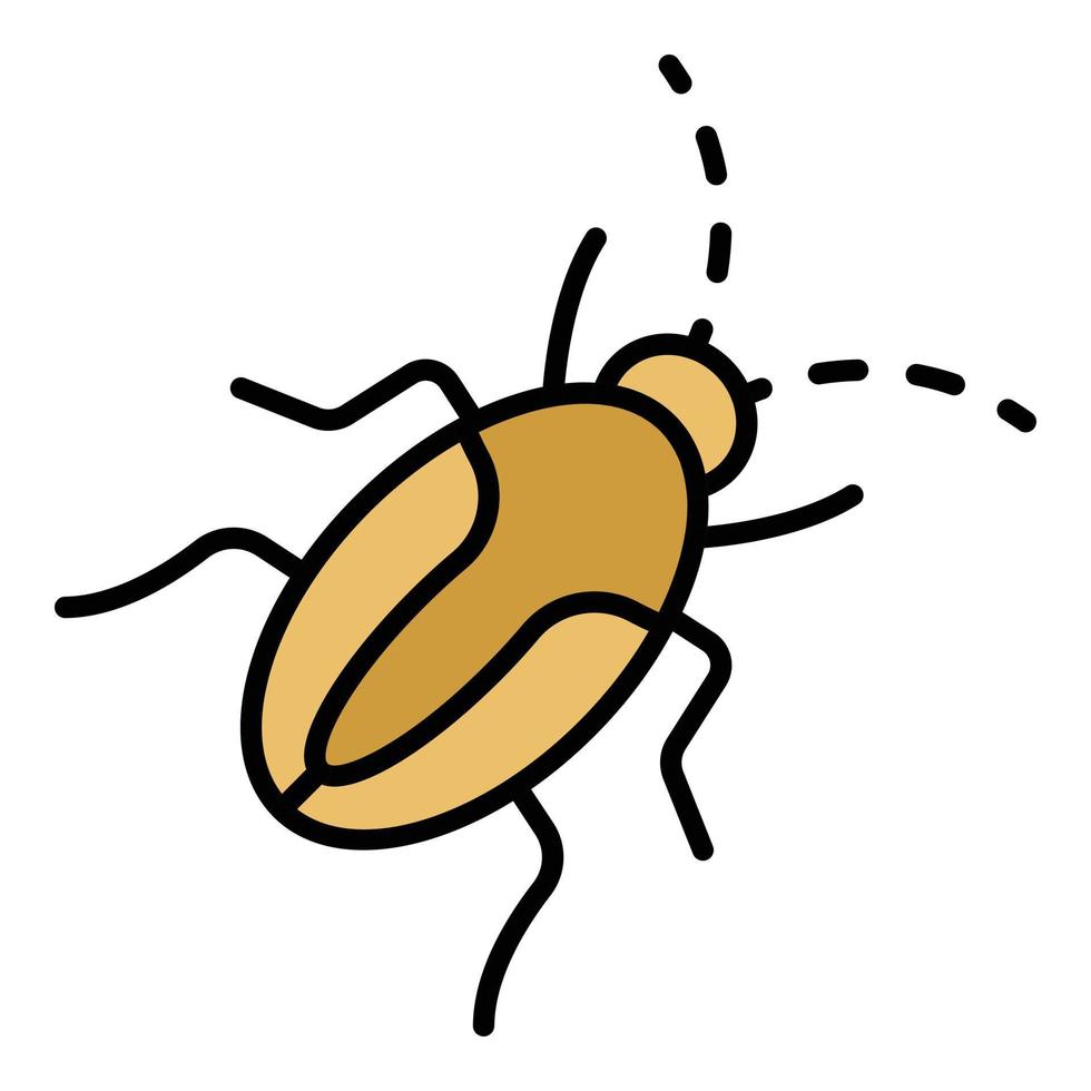 vector de contorno de color de icono de cucaracha insecto