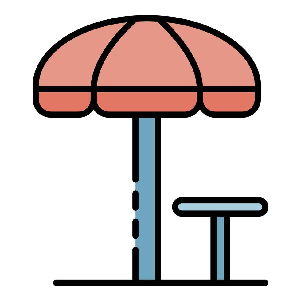 Waterpark umbrella icon color outline vector