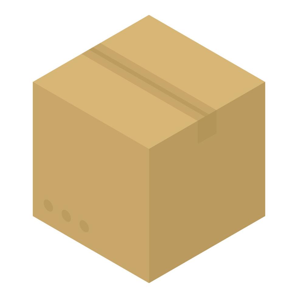 Parcel box icon, isometric style vector