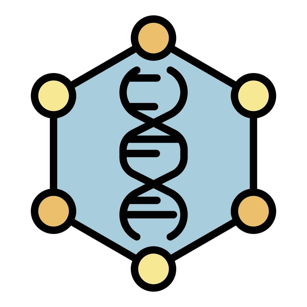 DNA molecules icon color outline vector