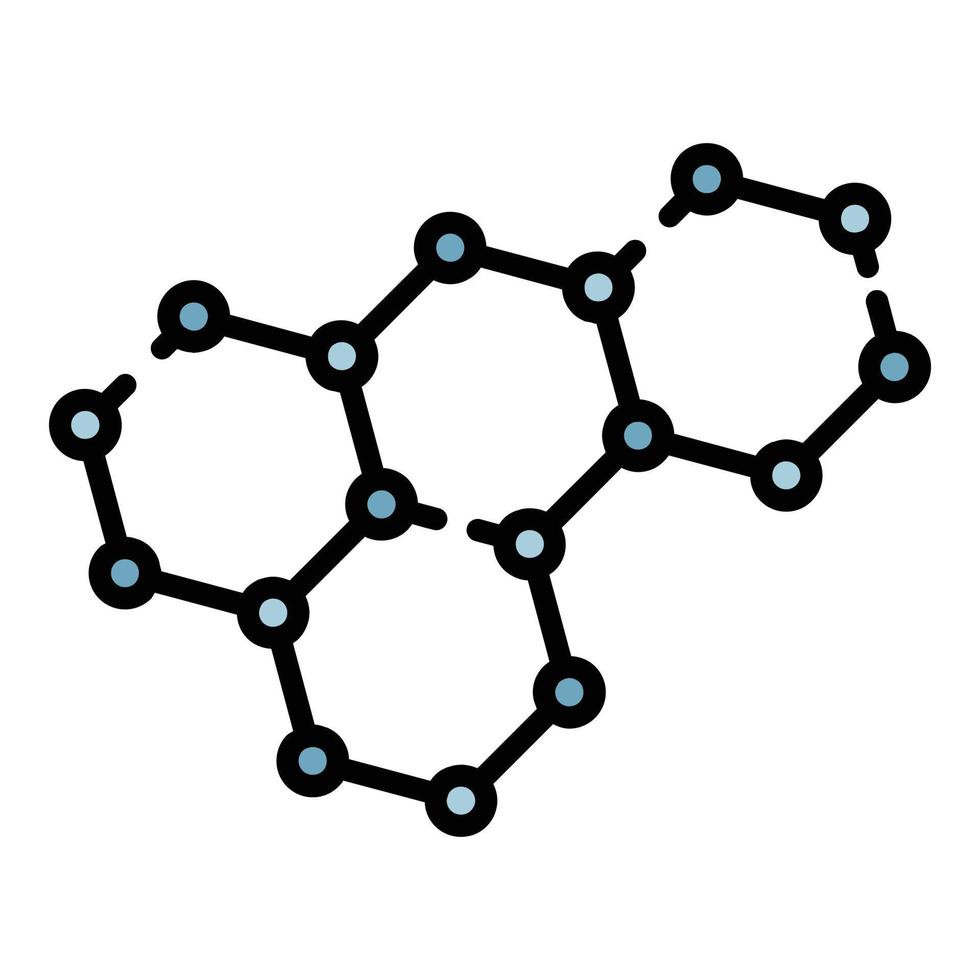 Molecular structure icon color outline vector