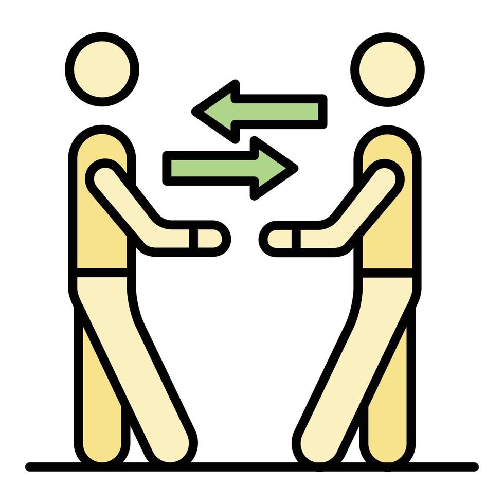 Corporate people interaction icon color outline vector