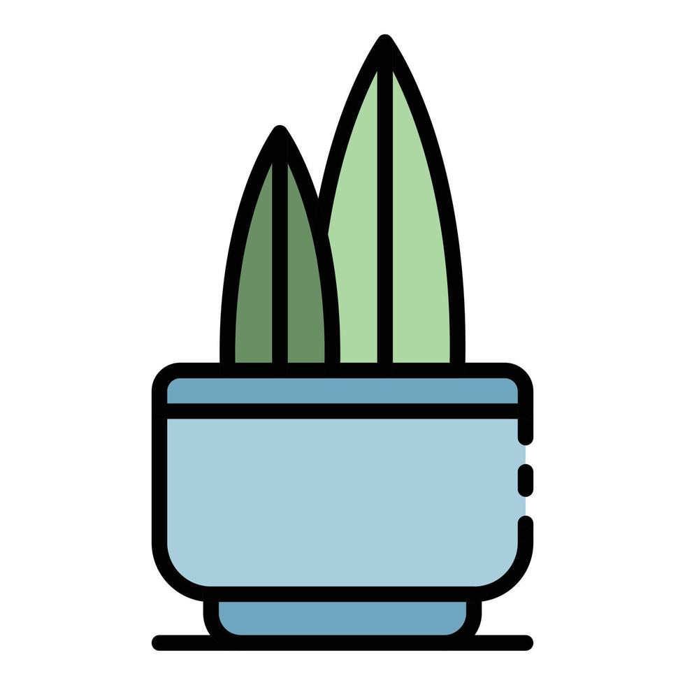 Strong houseplant icon color outline vector