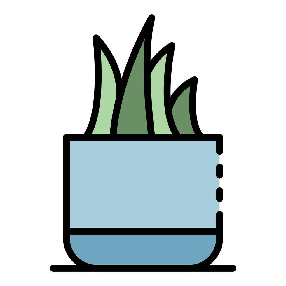 Succulent plant icon color outline vector