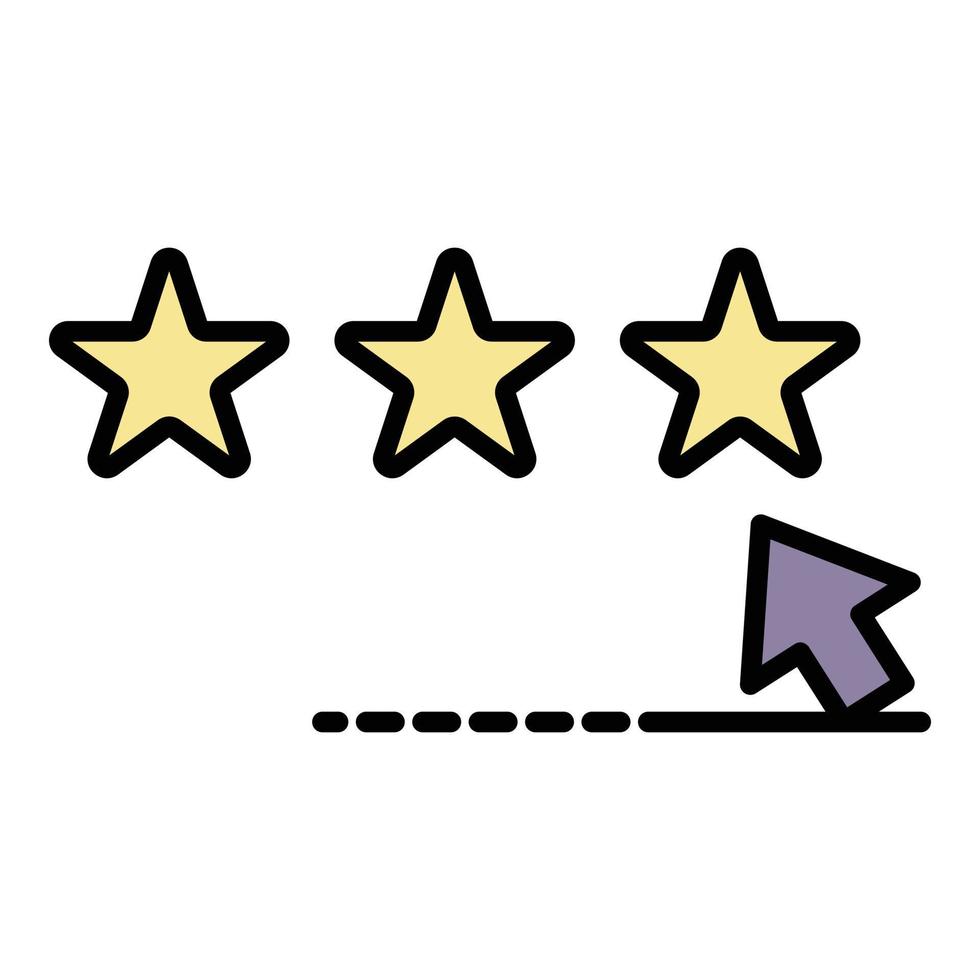 Click star vote icon color outline vector