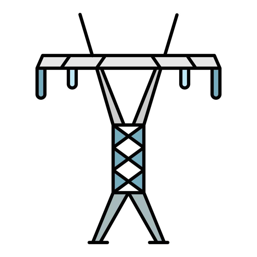 vector de esquema de color de icono de torre eléctrica moderna
