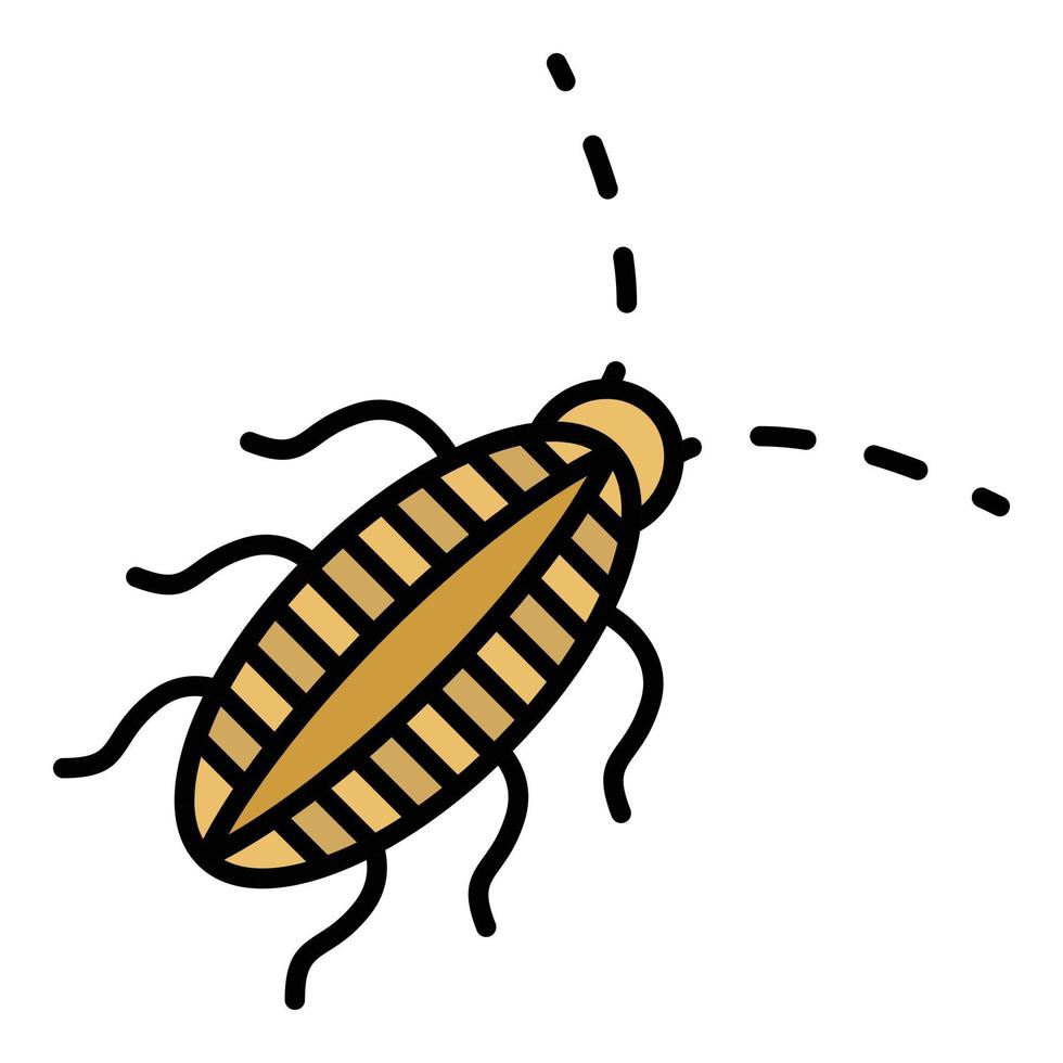Striped cockroach icon color outline vector