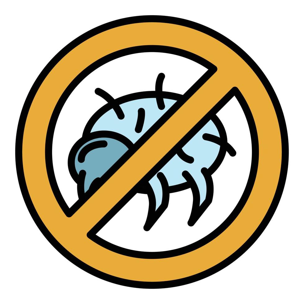 No mite icon color outline vector