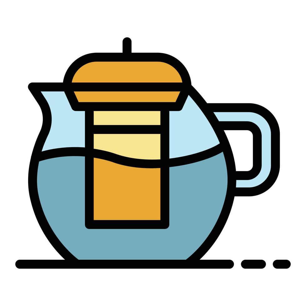 Teapot icon color outline vector
