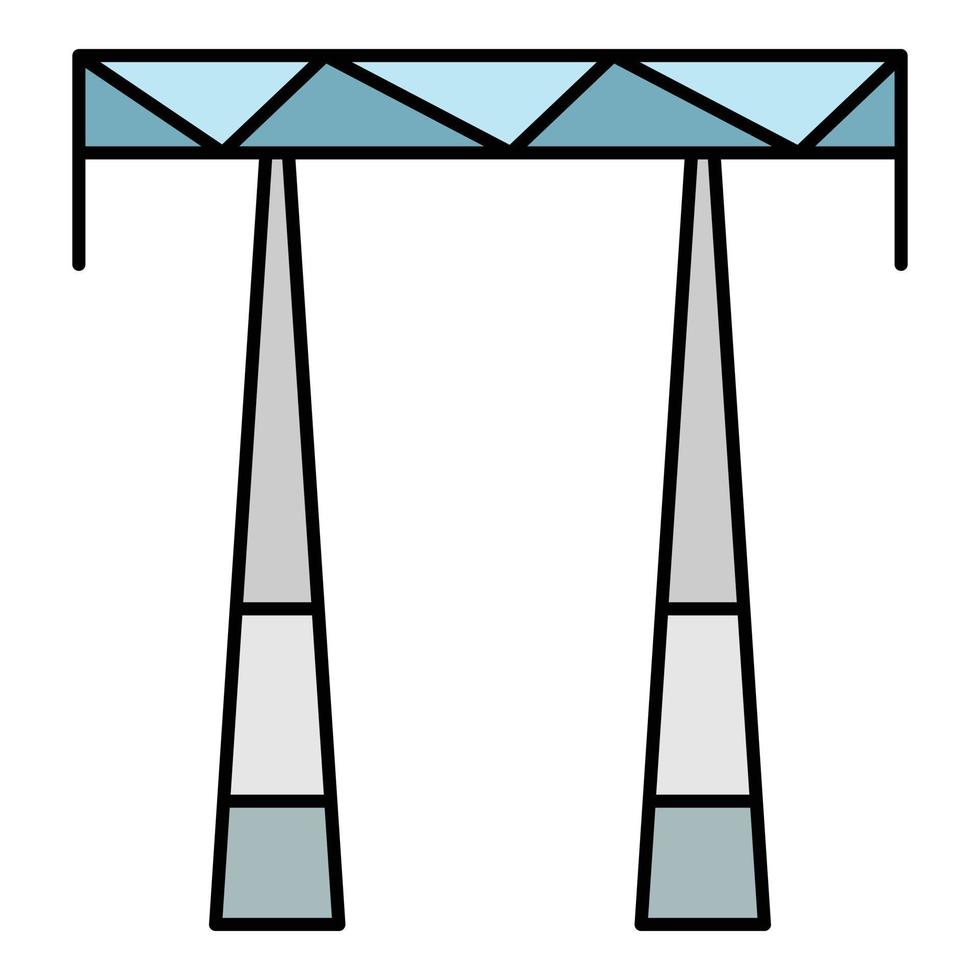 vector de contorno de color de icono de torre eléctrica ac